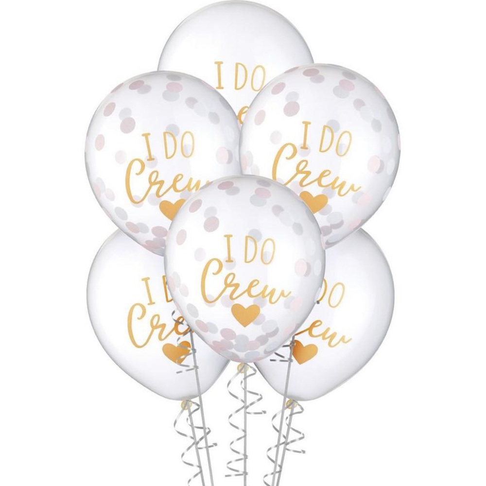 6ct, 12in, Confetti I Do Crew Wedding Balloons